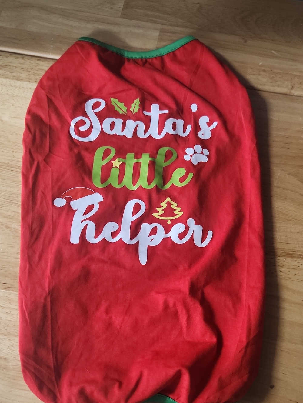 Red 'Santa's Little Helper' Pet Holiday Tee
